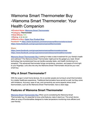 Wamoma Smart Thermometer Results