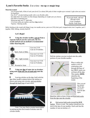 Lynn's Favorite Socks - 2 at a time - Toe Up on Magic Loop