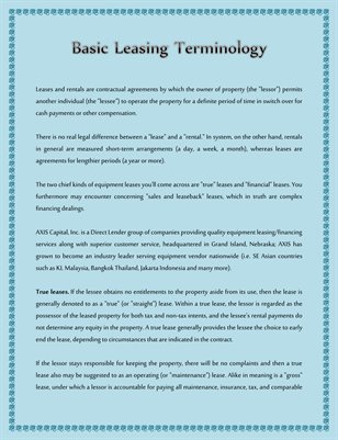 Basic Leasing Terminology