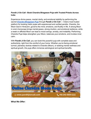 Book Chandra Bhagawan Puja Now – Pandit Ji On Call