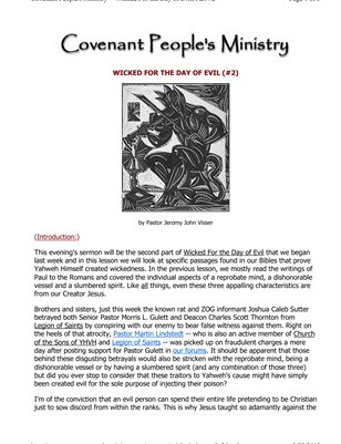 Wicked For the Day of Evil, Part #2