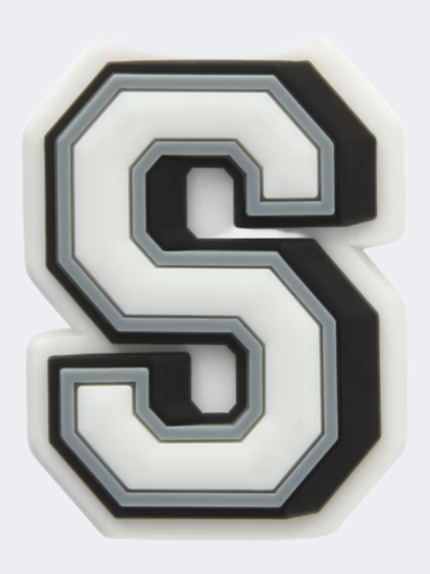 Crocs Letter S Unisex Lifestyle Pins White/Grey/Black