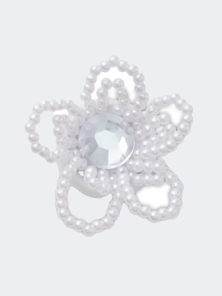 Crocs Beaded Pearl Flower Unisex Lifestyle Pins White/Silver