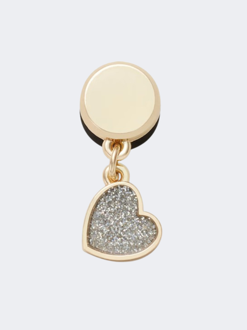 Crocs Tiny Heart Dangle Unisex Lifestyle Pins Gold/Silver