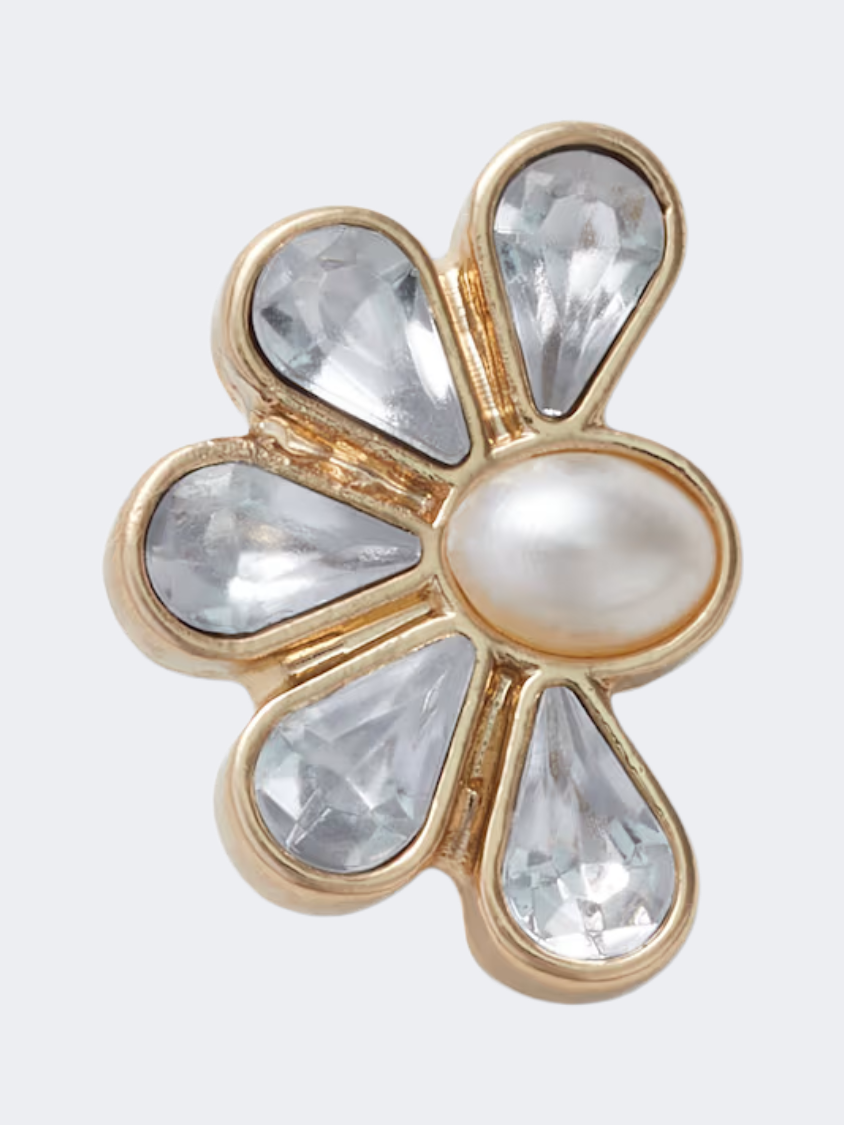 Crocs Half Gem Floral Lifestyle Pins Gold/Pearl