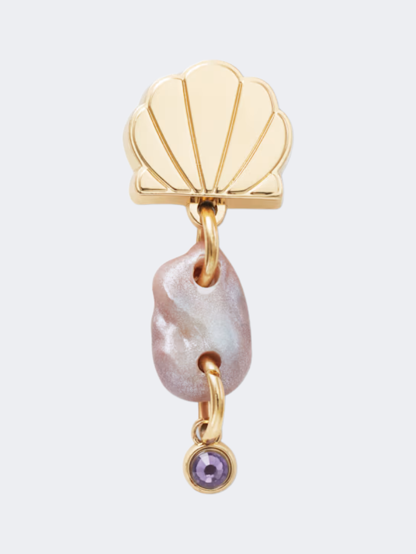 Crocs Seashell Dangle Unisex Lifestyle Pins Gold