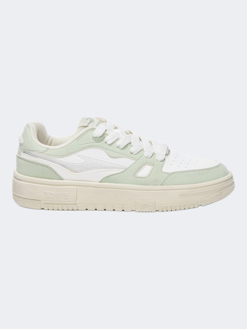 Erke Skateboard Women Lifestyle Shoes White/Grey/Green