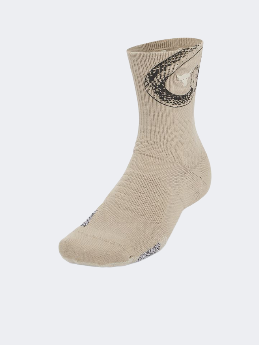 Under Armour Project Rock Armourdryâ„¢ Playmaker Unisex Training Sock Khaki Base