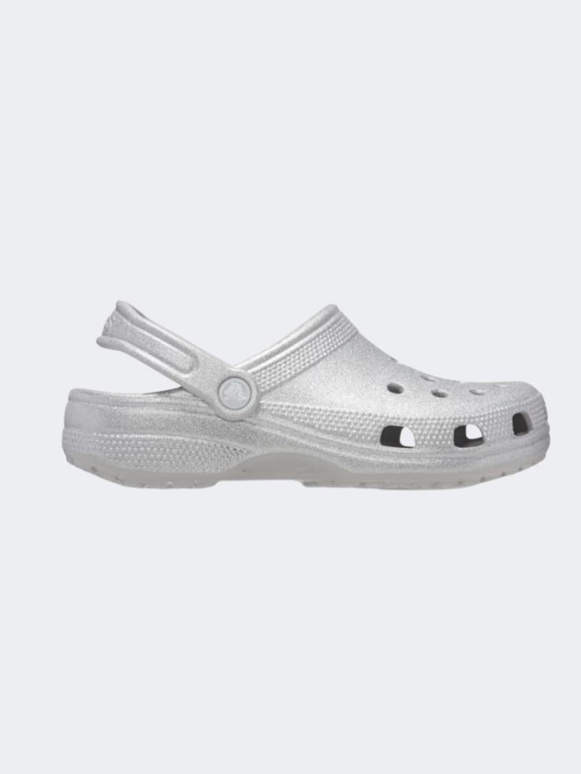 Crocs Classic Unisex Lifestyle Slippers Silver Glitter
