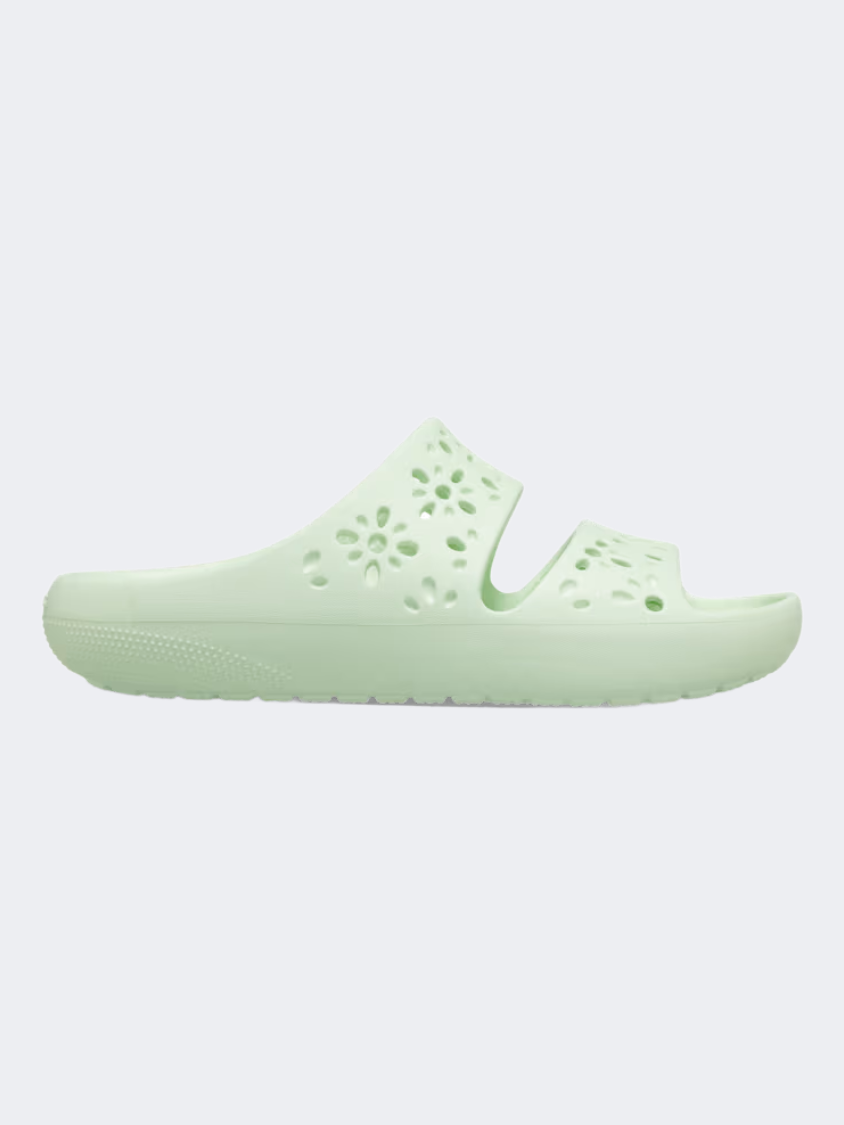 Crocs Classic Floral Cut Out Unisex Lifestyle Slippers Jade Tint
