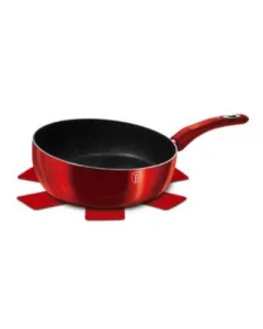 Berlinger Haus Flip frypan, 26 cm, Metallic Line Burgundy Edition  FREE PROTECTOR