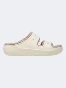 Crocs Classic Cozzzy Sandal Unisex Lifestyle Slippers Bone/Mushroom