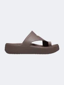 Crocs Getaway Platform Toe Loop Women Lifestyle Slippers Truffle