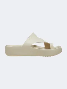 Crocs Getaway Platform Toe Loop Women Lifestyle Slippers Sandstone