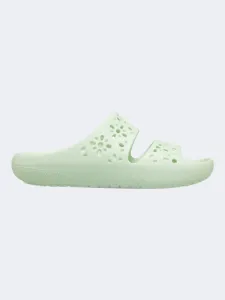 Crocs Classic Floral Cut Out Unisex Lifestyle Slippers Jade Tint