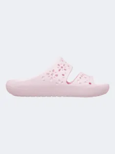 Crocs Classic Floral Cut Out Unisex Lifestyle Slippers Pink Milk
