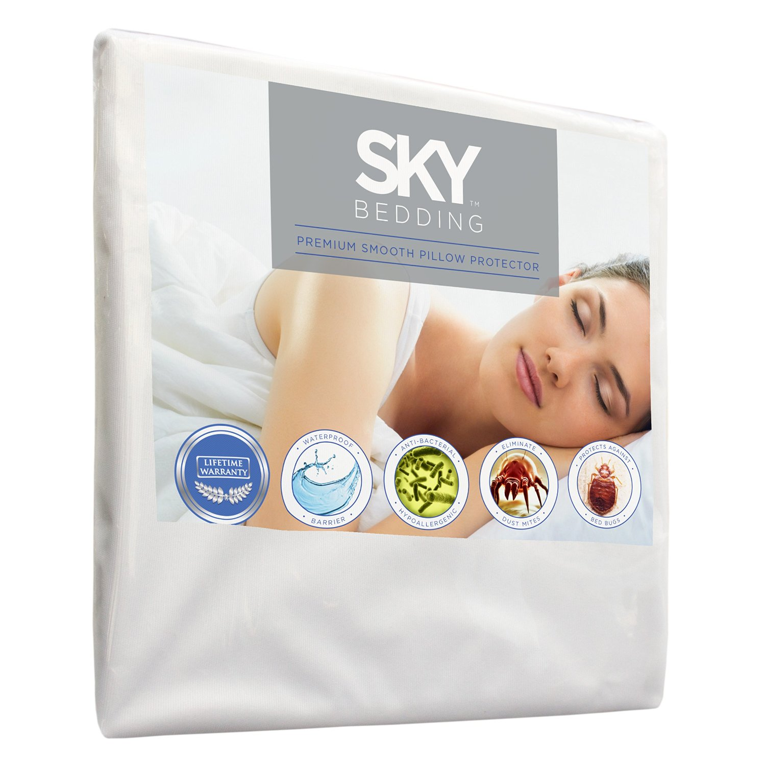 Pillow Protector Case From Sky Bedding Protects Against Dust Mites And