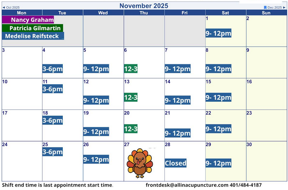 Hours and prices - All In Community Acupuncture in South County, Rhode Island