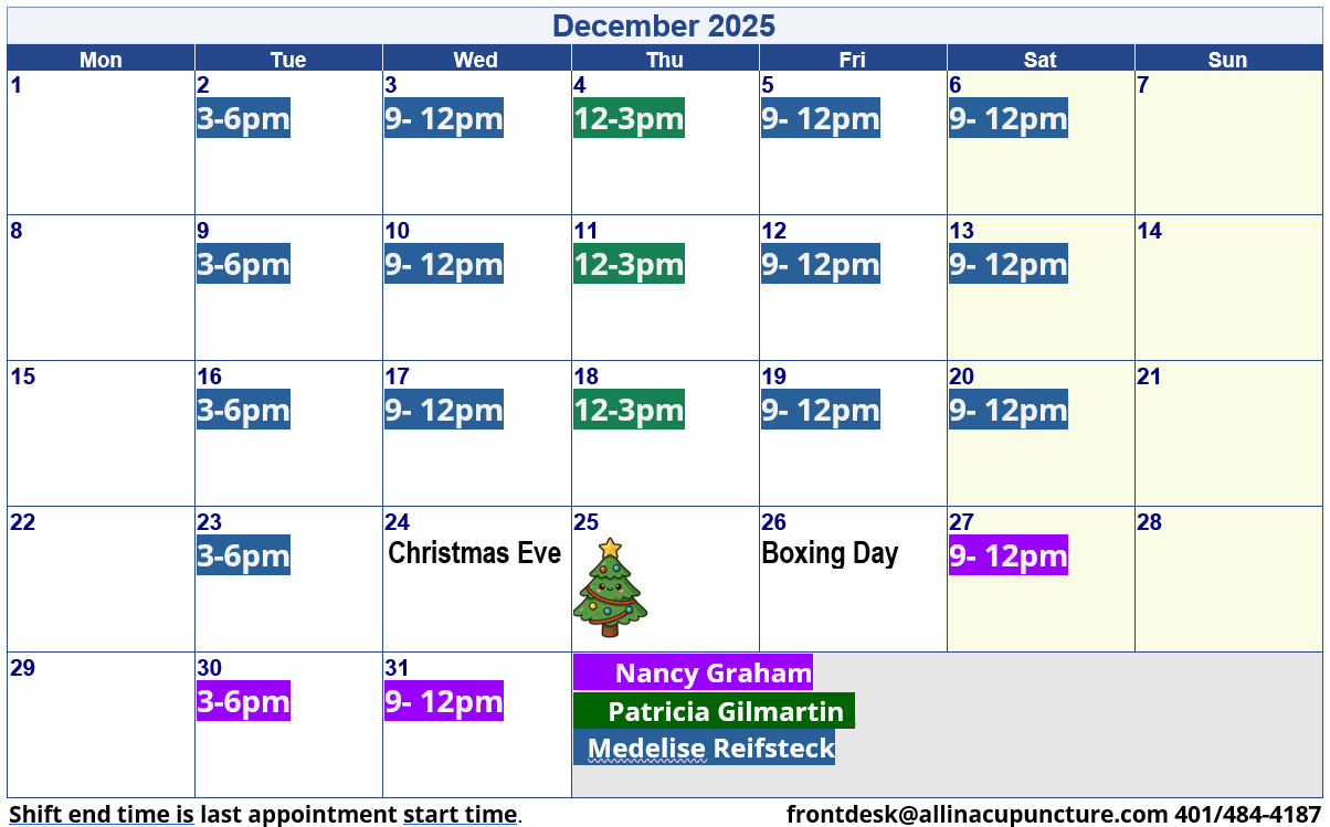 Hours and prices - All In Community Acupuncture in South County, Rhode Island