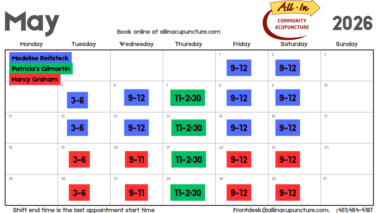Hours and prices - All In Community Acupuncture in South County, Rhode Island