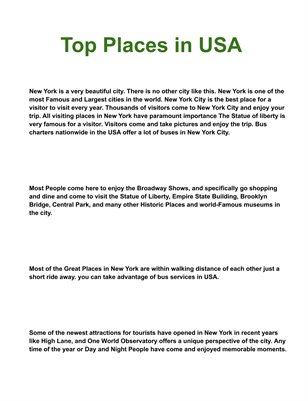 Top Places in USA