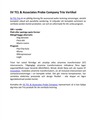 SV TCL & Associates Probe Company Trio Vertikal
