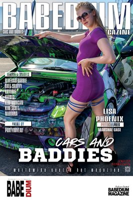 LISA PHOENIX CARS AND BADDIES ISSUE - BABEDIUM MAGAZINE COVER POSTER