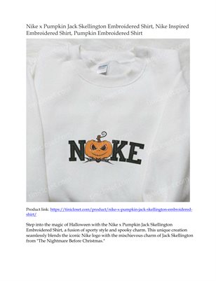 Nike x Pumpkin Jack Skellington Embroidered Shirt