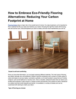How to Embrace Eco-Friendly Flooring Alternatives: Reducing Your Carbon Footprint at Home