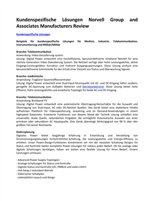 Kundenspezifische Lösungen Norvell Group and Associates Manufacturers Review