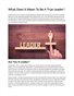 What Does It Mean To Be A True Leader