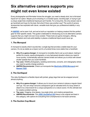 Six alternative camera supports you might not even know existed