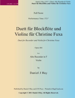 Duett für Blockflöte und Violine für Christine Fuxa