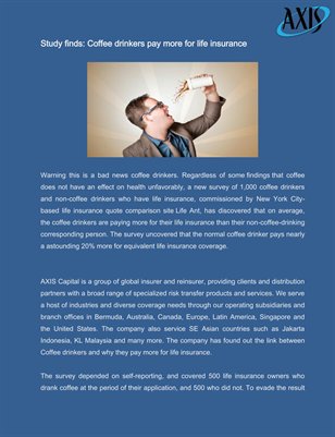 Study finds: Coffee drinkers pay more for life insurance