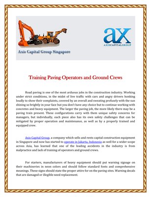 Training Paving Operators and Ground Crews