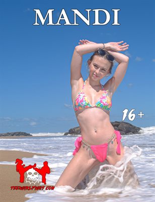 Mandi - Petite Bare Foot Blonde Bikini Teen from Virginia Soaking Wet at Beach Stretches Before Her Morning Walk