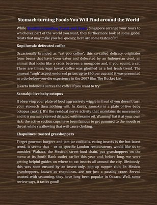 Stomach-turning Foods You Will Find around the World