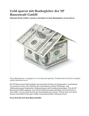 Geld sparen mit SP Bauconsult GmbH