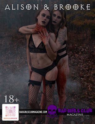 Alison & Brook - Bloody Blonde & Sultry Redhead Busty Babes Are Madly in Twisted Love in this Horror Boudoir Shoot in the Woods