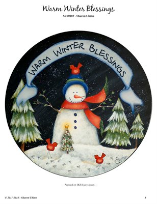 Warm Winter Blessings Painting Pattern - Sharon Chinn SC00269