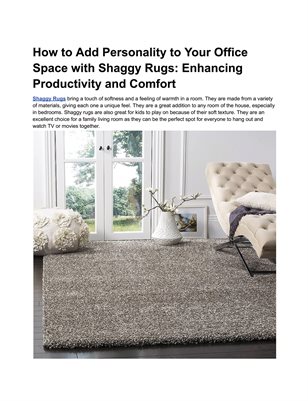 How to Add Personality to Your Office Space with Shaggy Rugs: Enhancing Productivity and Comfort