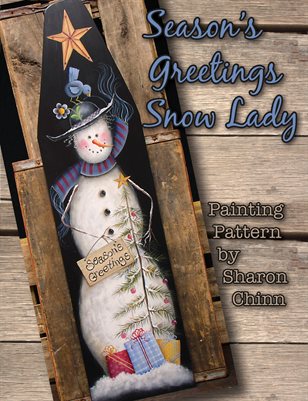 Season's Greetings Snow Lady - Large Ironing Board - Sharon Chinn SC14908L