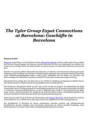 The Tyler Group Expat Connections at Barcelona: Business in Barcelona