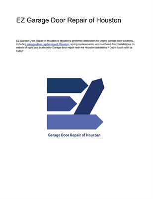 EZ Garage Door Repair of Houston
