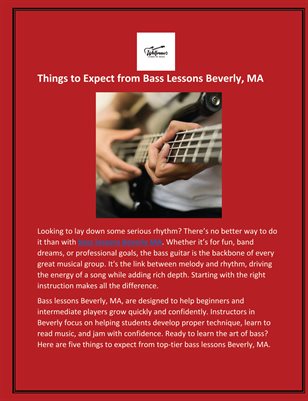 Things to Expect from Bass Lessons Beverly, MA