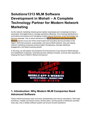 MLM Software Development Company in Mohali