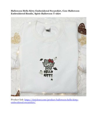  Halloween Hello Kitty Embroidered Sweatshirt1