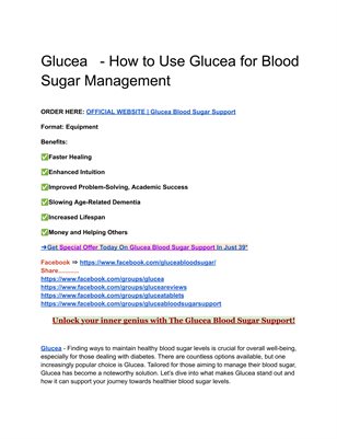 Glucea Low Blood Sugar Condition