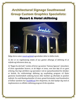 Architectural Signage Southwood Group Custom Graphics Specialists: Resort & Hotel skiltning