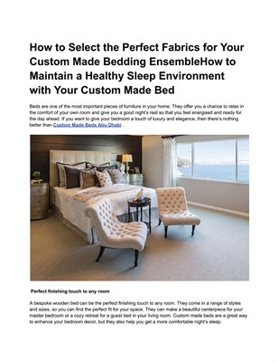 Custom Made Beds Abu Dhabi .